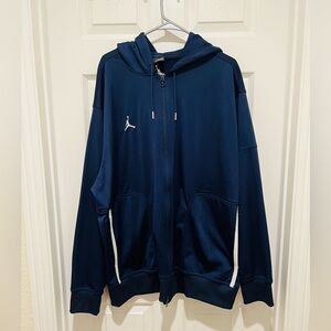 Jordan Men’s large zip up dark blue and white Track Jacket